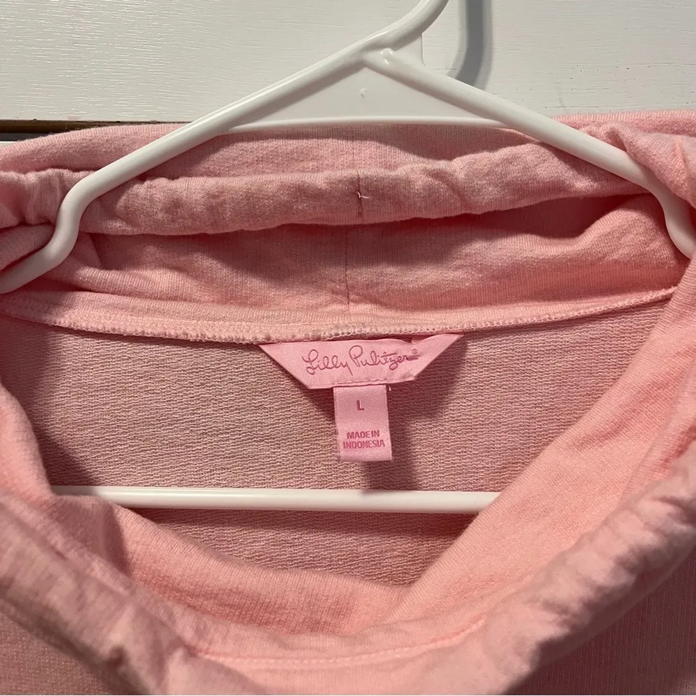 Lilly Pulitzer Pink Cowl Neck Pullover - Image 4