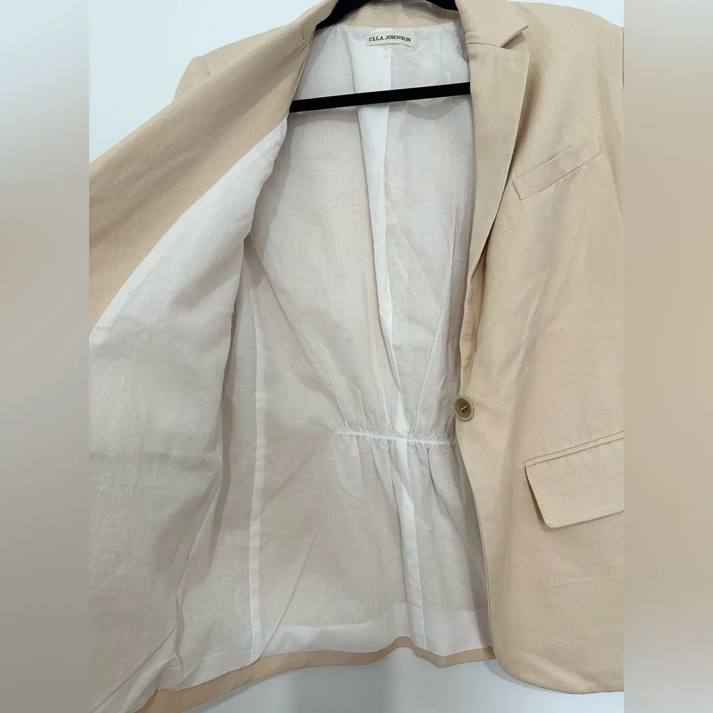 Ulla Johnson Linen Blend Blazer Size 10 minimalist single button - Image 6