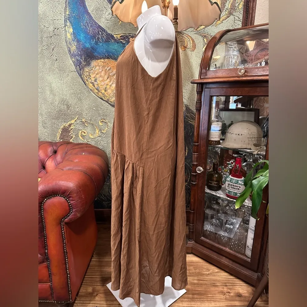 NWT PRLA LUXURY Elena Dress in Olive COLOR SLEEVELESS SUMMER DRESS Green Size M - Image 3