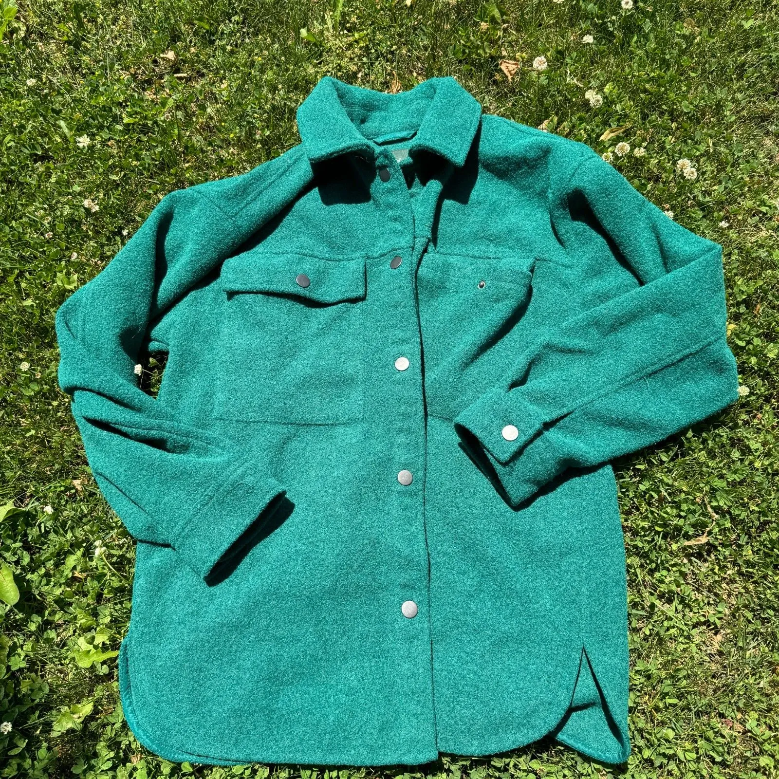Cozy Shacket Teal Green size Medium - Image 3