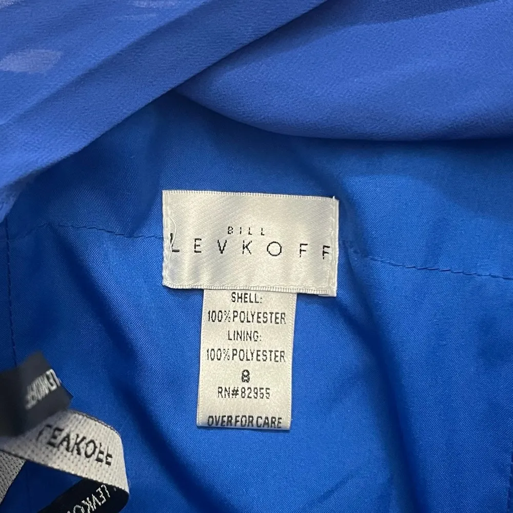 Bill Levkoff Blue One Shoulder Pleated Maxi Dress - Image 6