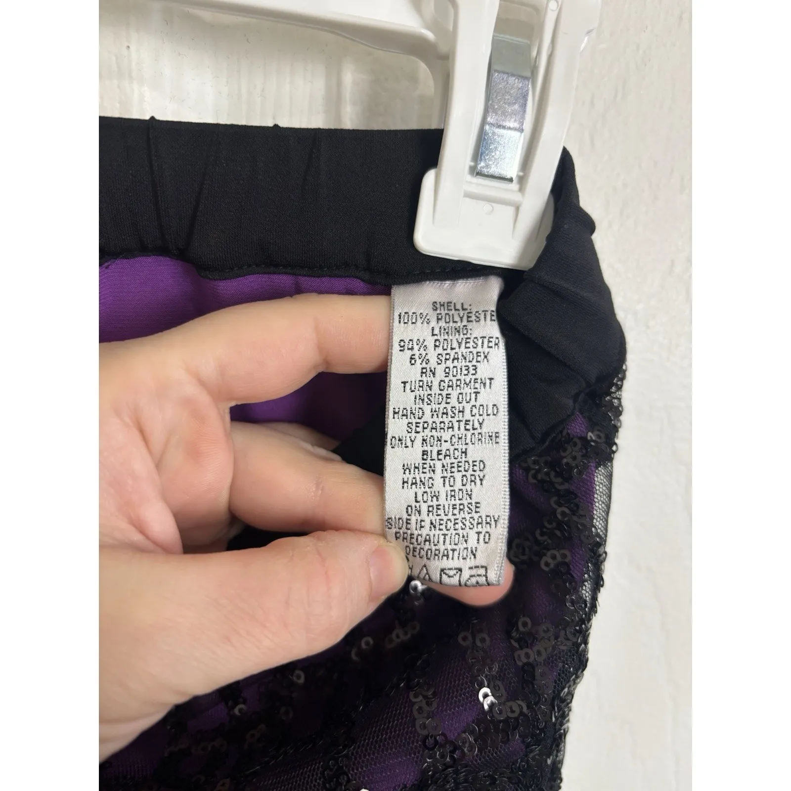 NWT Bob Mackie Wearable Art Purple Sequin Pull On Skirt Size Small Fairy Grunge - Image 6