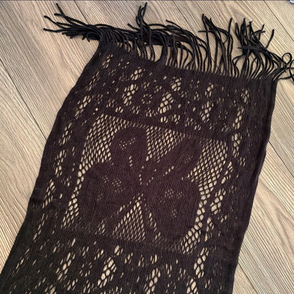 Black Knit fringe Sweater kimono butterfly shawl new Size undefined - Image 11
