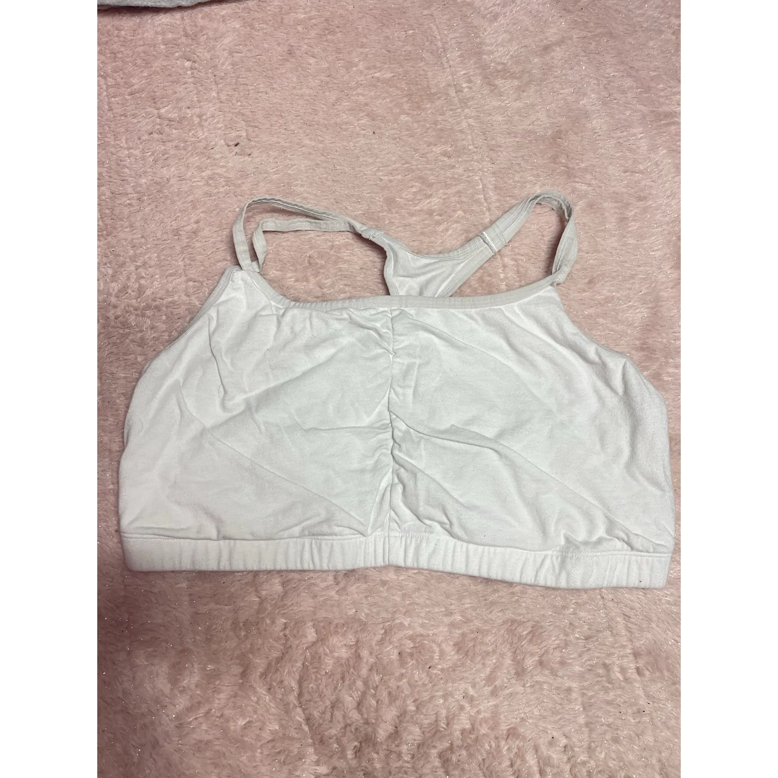 Fruit Of The Loom Sports Bra Women 44 Black Gray White Pullover Racerback 3 Pack - Image 4