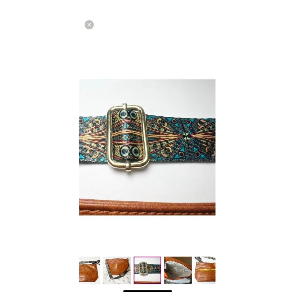 Crossbody Bag Retro Style Strap Bag Purse ~ Carmel Brown Color ~ New - Image 6