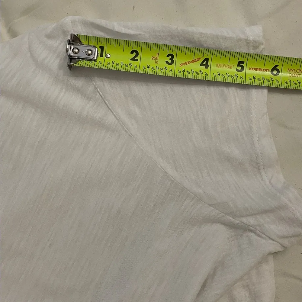 Sundance White Cotton Light Spirit Tee Shirt Womens Size Small Ruffle Hem - Image 6