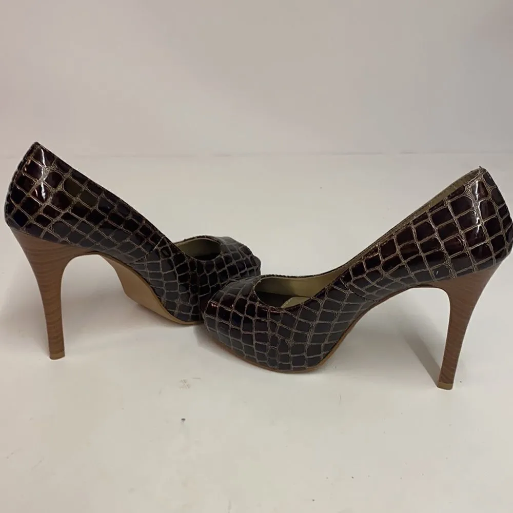 Qupid | Crocodiles Embossed Open Toe Heels Size 8 A18 - Image 9