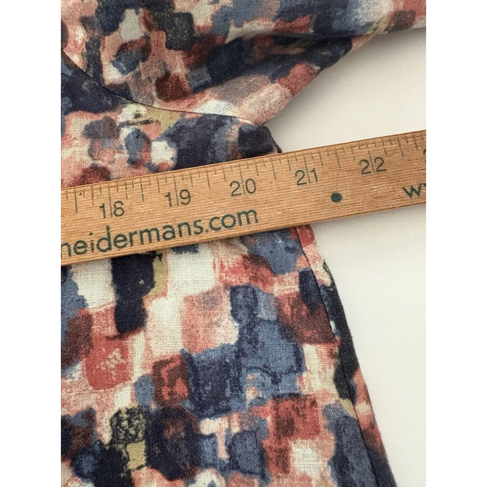 John Mark Linen Tunic Top Size S Blue Brown Bell Sleeve Oversize Lagenlook Fall Gray - Image 10