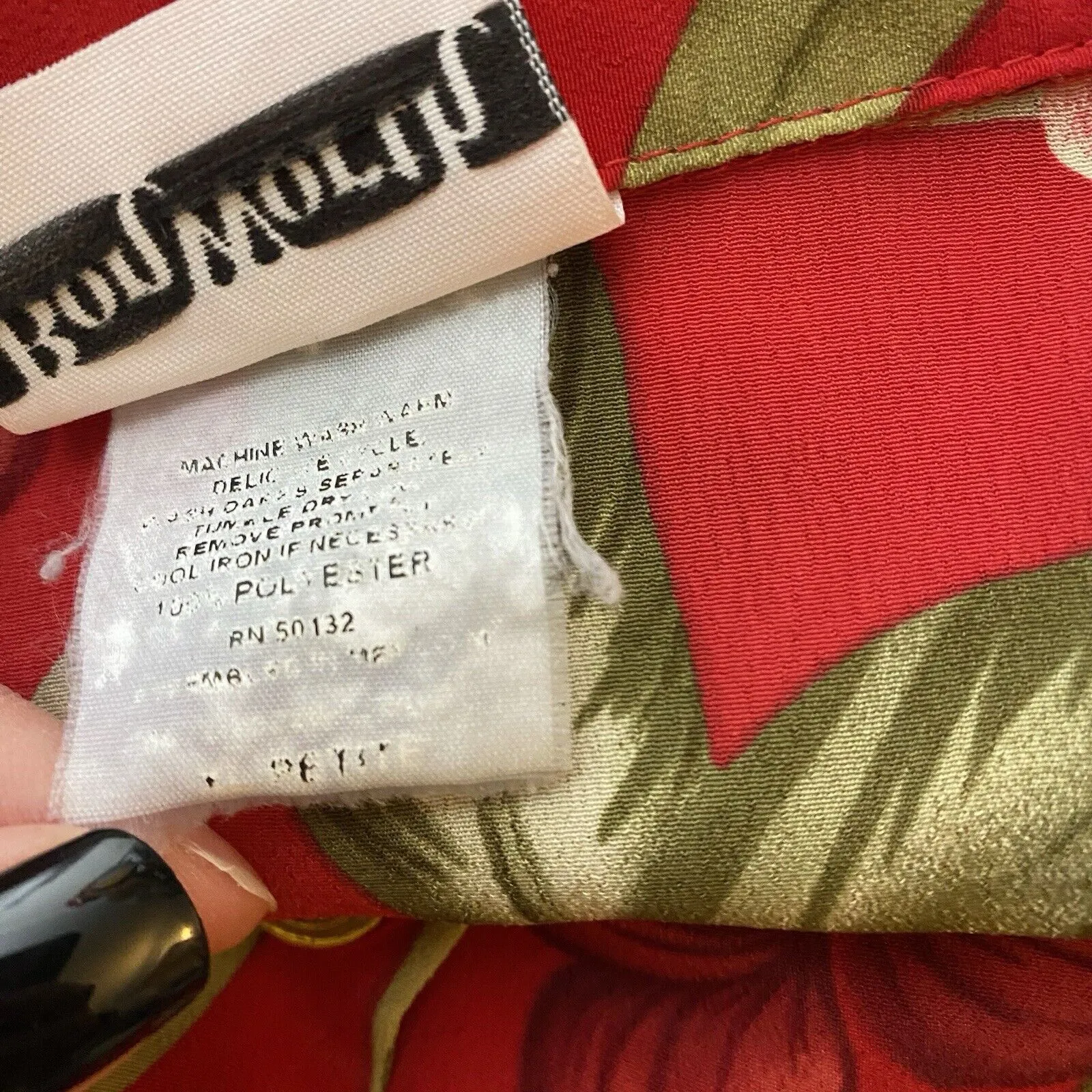 Vintage Bonworth Red Hawaiian Tropical Shirt Blouse Size Large Petite womens - Image 6