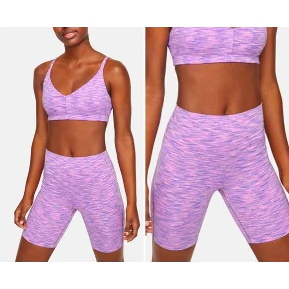 Outdoor Voices Bike Shorts Size Small Hyacinth Purple Space Dye High Rise 6" - Image 2