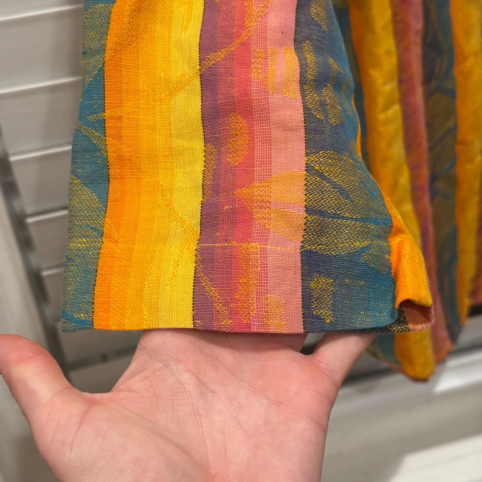 Christian Dior Paris New York Leaf Striped Multi-Color Button Down Shirt‎ Size 8 - Image 4