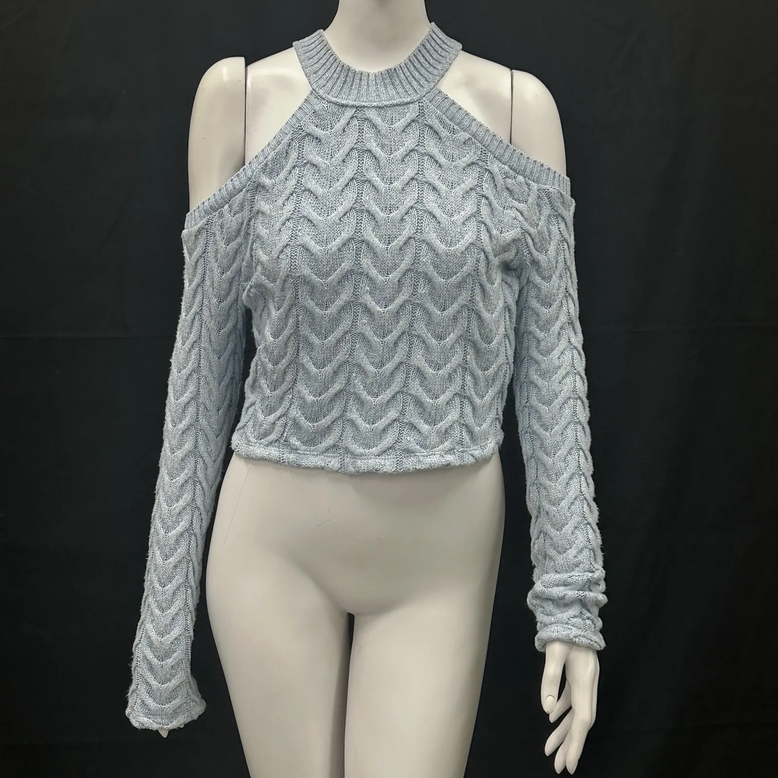 ZARA Cable knit‎ top with cut out detail - Image 2