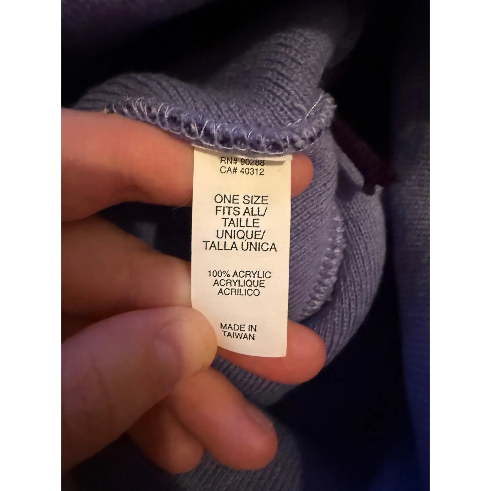 Adidas Plaid‎ Pom Pom Beanie Hat Blue Purple One Size Unisex Winter Knit - Image 4