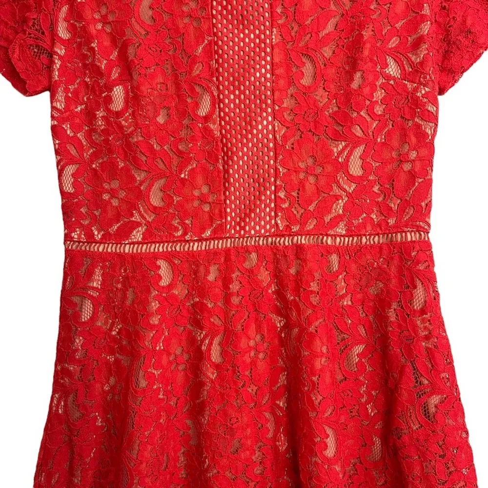 Oasis Red Lace Dress - Image 5