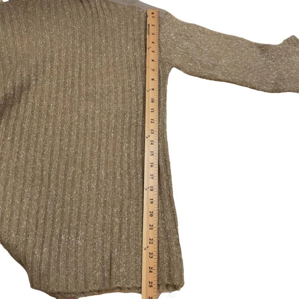 MYSTREE Knit Jeweled Neckline Zip Detail on Shoulder Pull On Oversized Sweater - Image 9