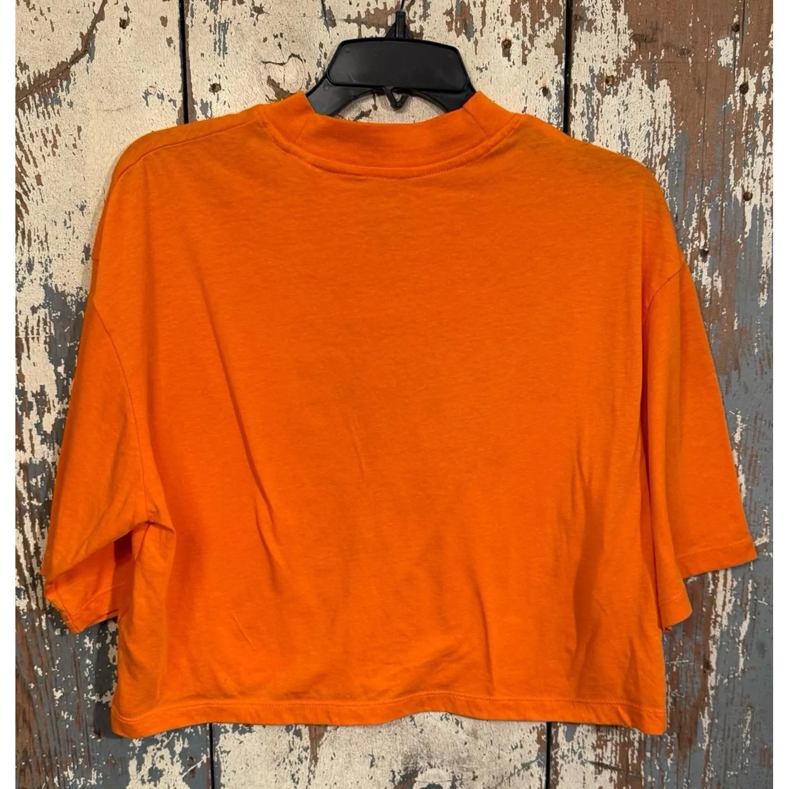 Reebok Sz Small Womens HTF Meet You There MYT Crop Graphic 95 T-Shirt Orange - Image 5