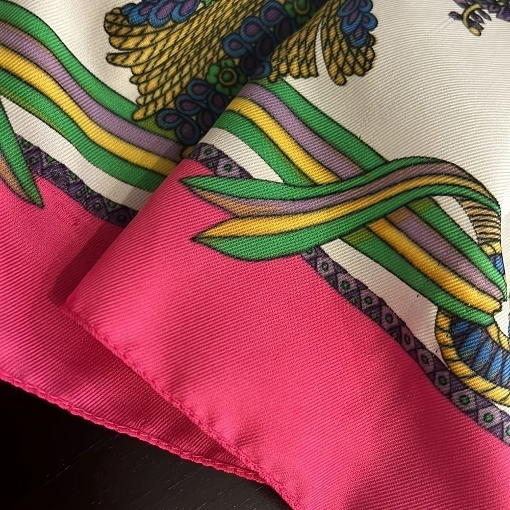 SCARF square colorful and elegant, floral print, quality polyester 31”x31” - Image 9