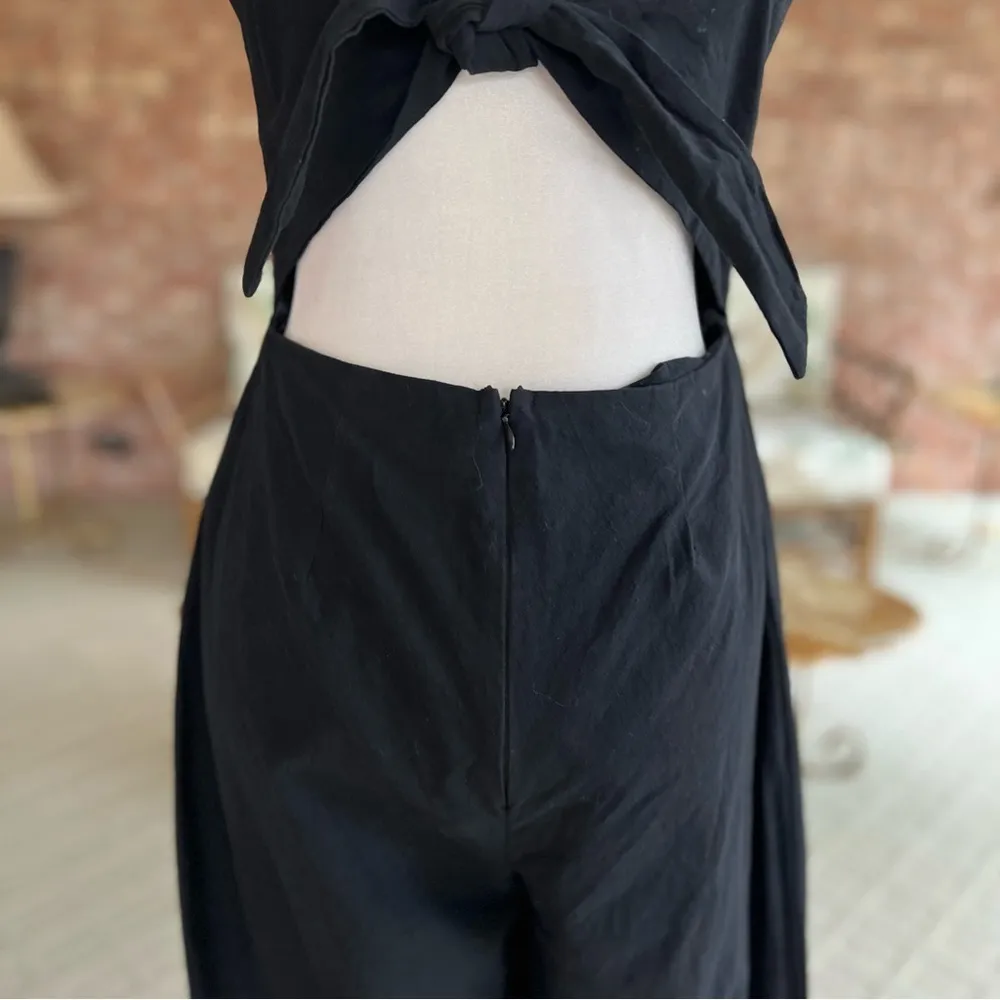 Polly Black Open Back Wide Leg Cropped Jumpsuit 6 - Image 7