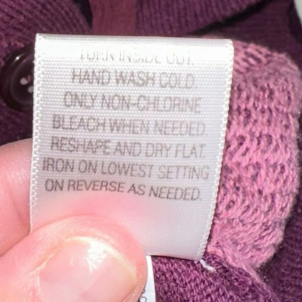 Merona Plum Wool Blend Ruffle Button Front Cardigan - Image 6