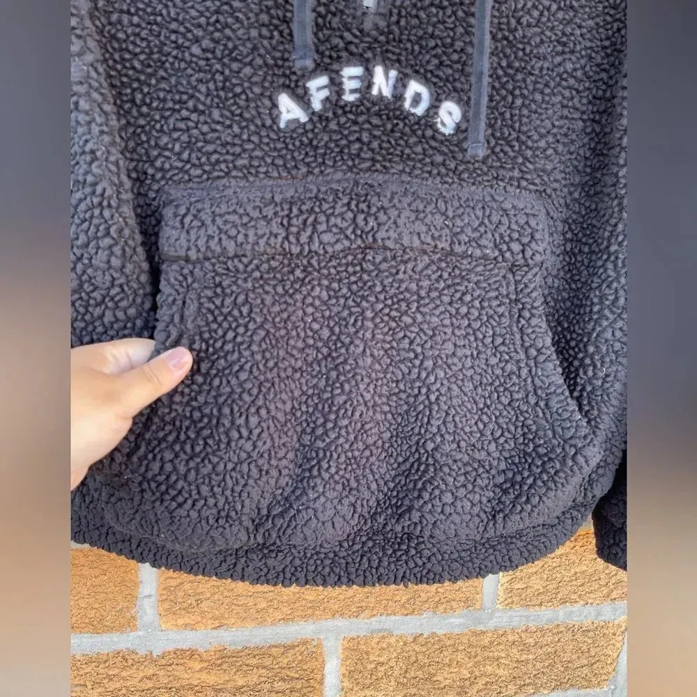 Afends Sherpa hooded sweater small Black Size 6 - Image 5