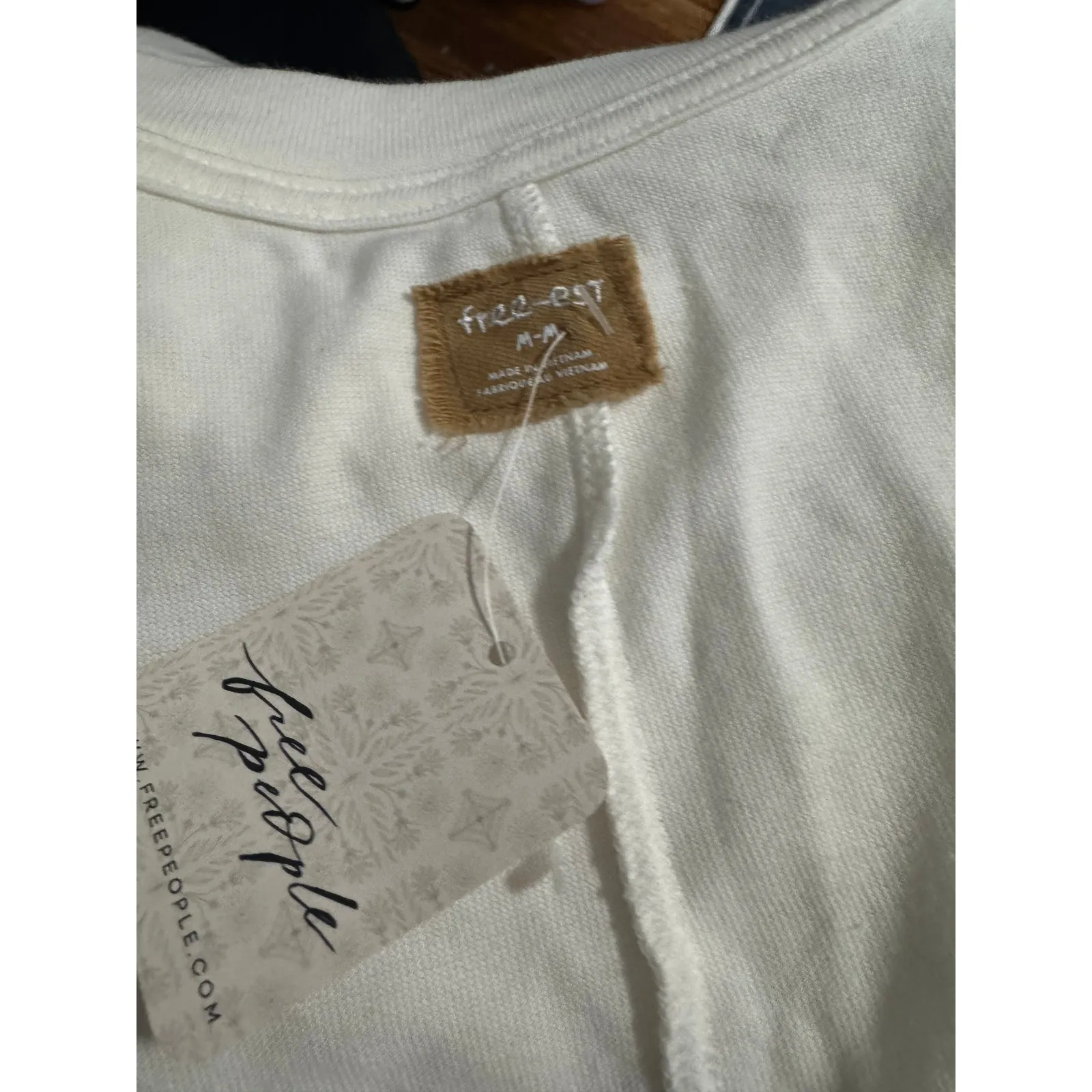 Free People Ivory T-Shirt Mini Dress – NWT – Size M A-line Swing - Image 4