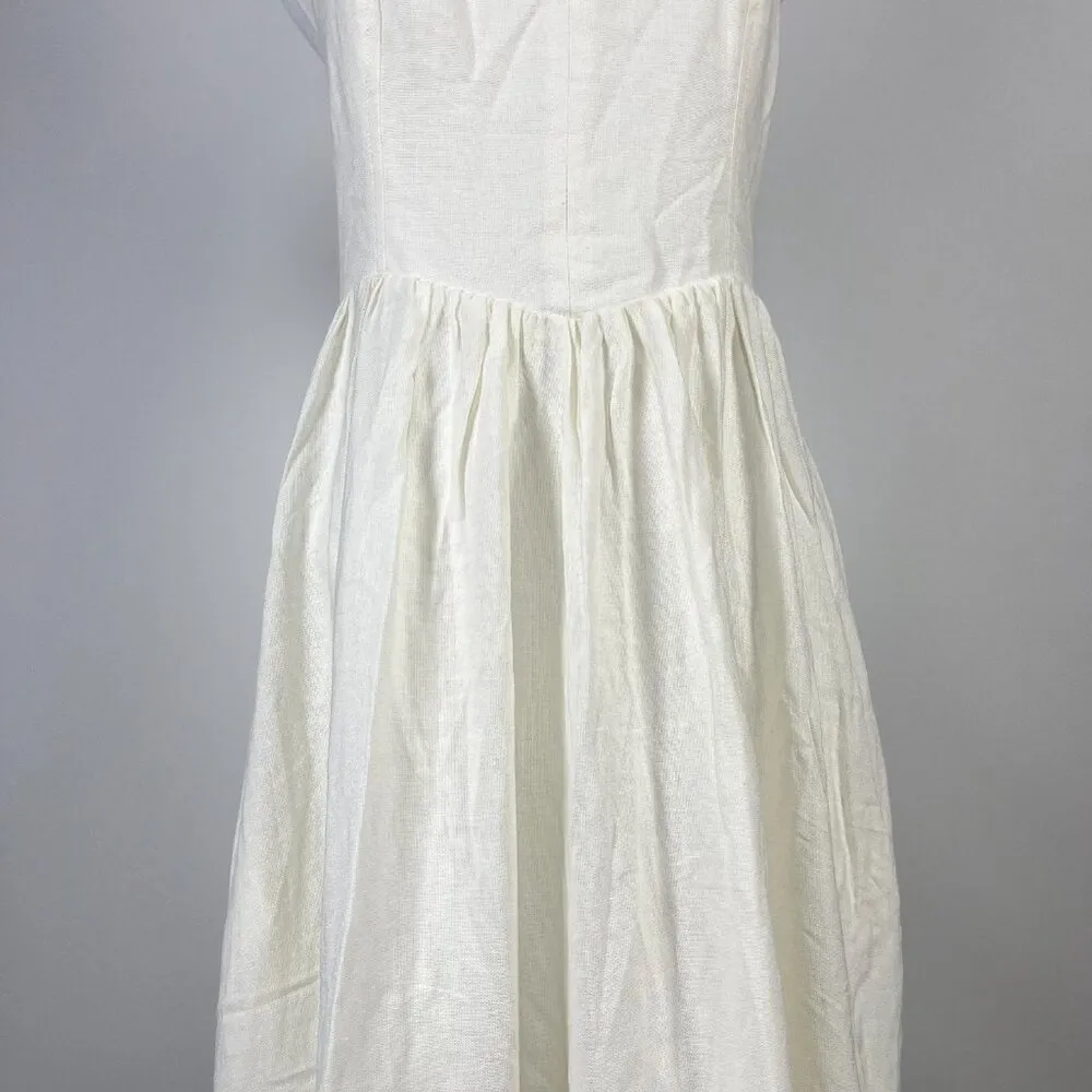 NWOT Farm Rio Stretch Linen Blend Cami Maxi Dress Size XS Classic Off White - Image 11