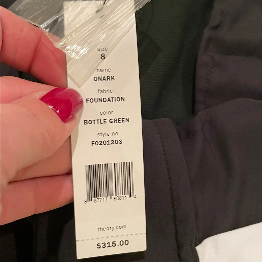 Theory Bottle Green Wool Pants - Image 3