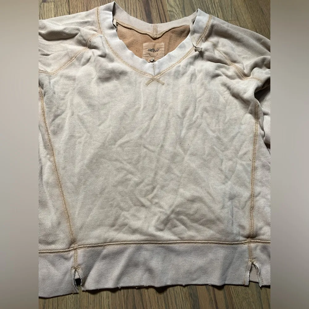 Aerie small oversized sweatshirt long sleeve tan/brown - Image 3