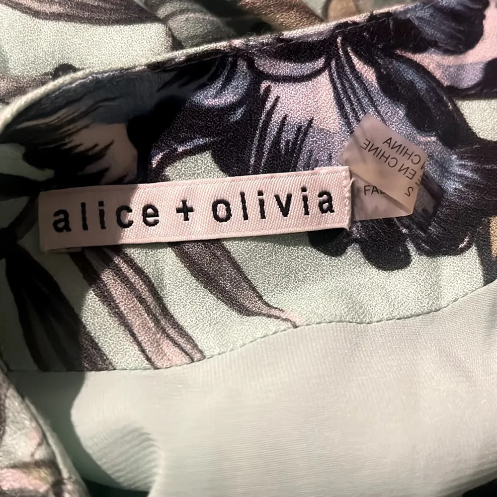 Alice+Olivia Brook Oasis Floral-Mint Dress, Multi Colors, Size 2 EXCELLENT! $298 - Image 9