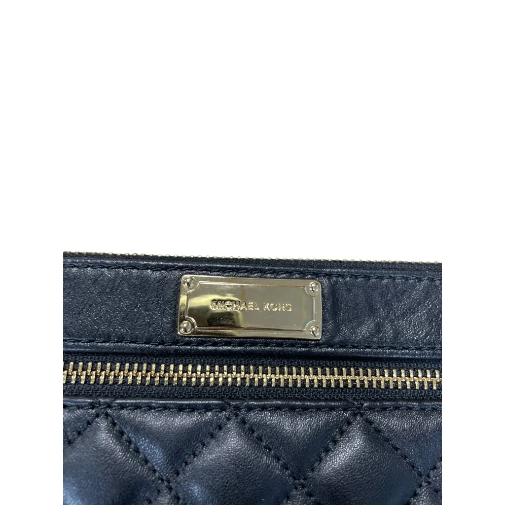 Michael Kors womans Black Quilted Leather Wristlet Clutch Hand Bag SKU 9225 - Image 3