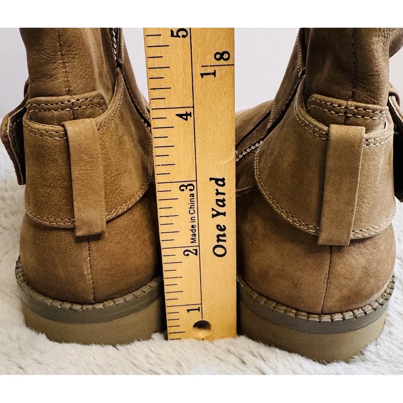 Gentle Souls by Kenneth Cole Women's Buckled Up Moto Boot Size‎ 7M Tan Brown - Image 6