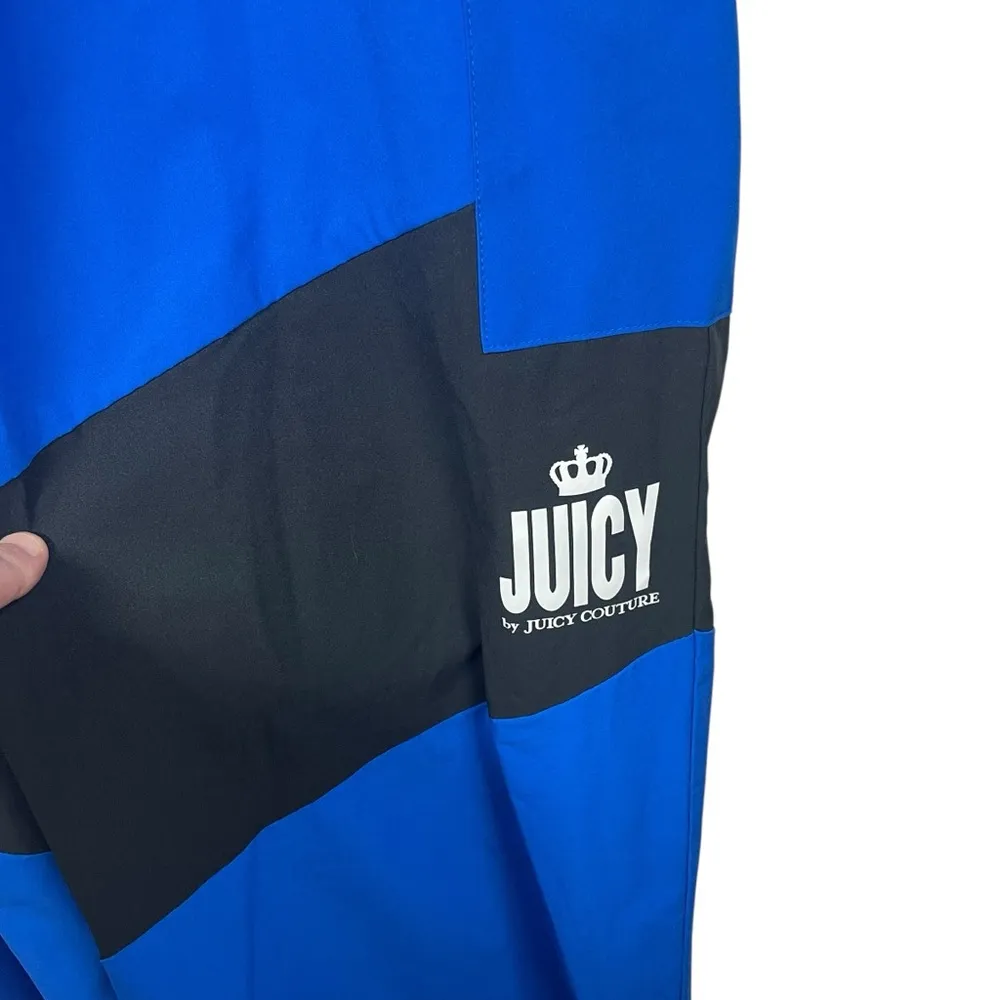 NWT Juicy Couture Wide Leg Y2K Parachute Colorblock Pants Blue/Black Size XL - Image 7