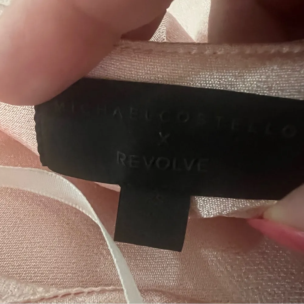 Michael Costello X Revolve Heather One Sleeve Maxi Gown Soft Rose Pink - Image 9