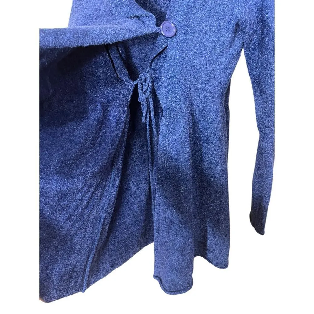 Newport News Vintage Blue Metallic V-neck Wrap Sweater L NWOT - Image 4