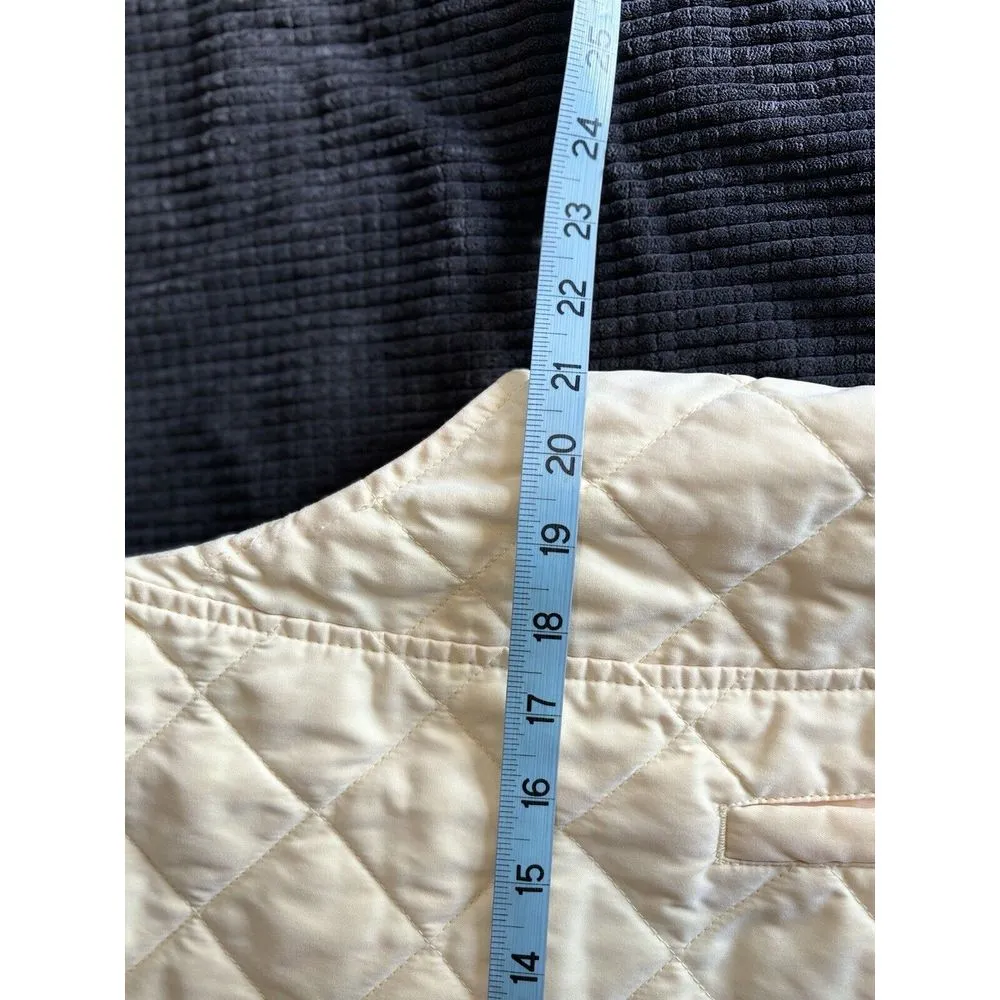 Van Heusen Soft Yellow Quilted Vest Jacket Button Up Pockets Size Large‎ - Image 7