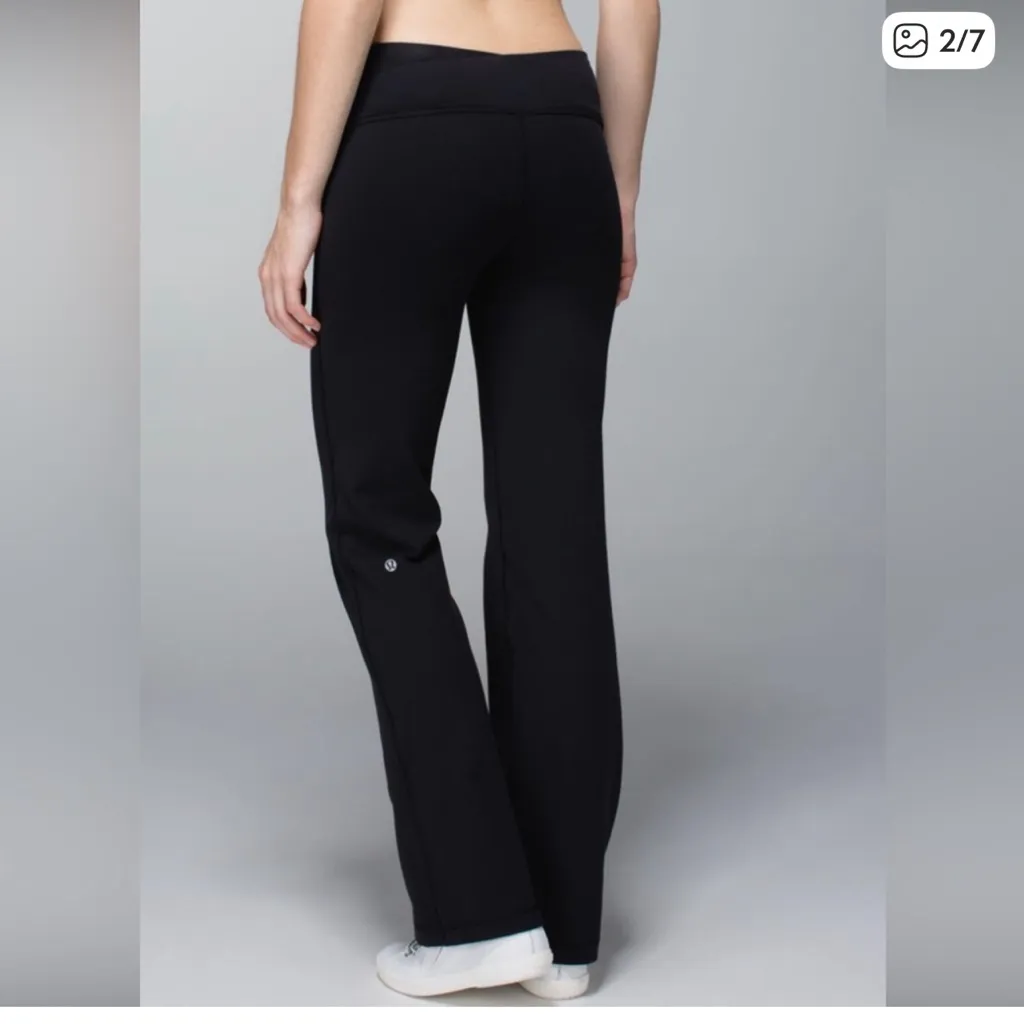 Lululemon Astro Brushed Pants Black Size 8 Boot Cut - Image 2