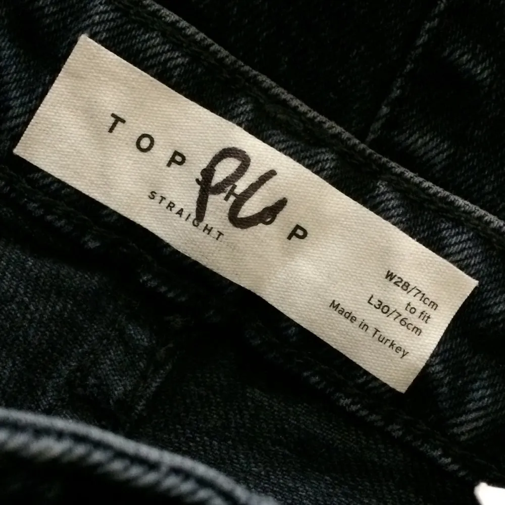 Topshop Raw Hem Crop Straight Leg Jeans In Blue Black - Image 2
