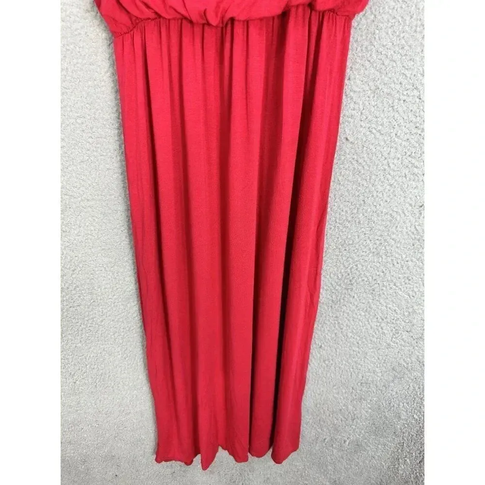 Olivia Rae midi sundress‎ womens small red sleeveless high waist blouson beach - Image 3