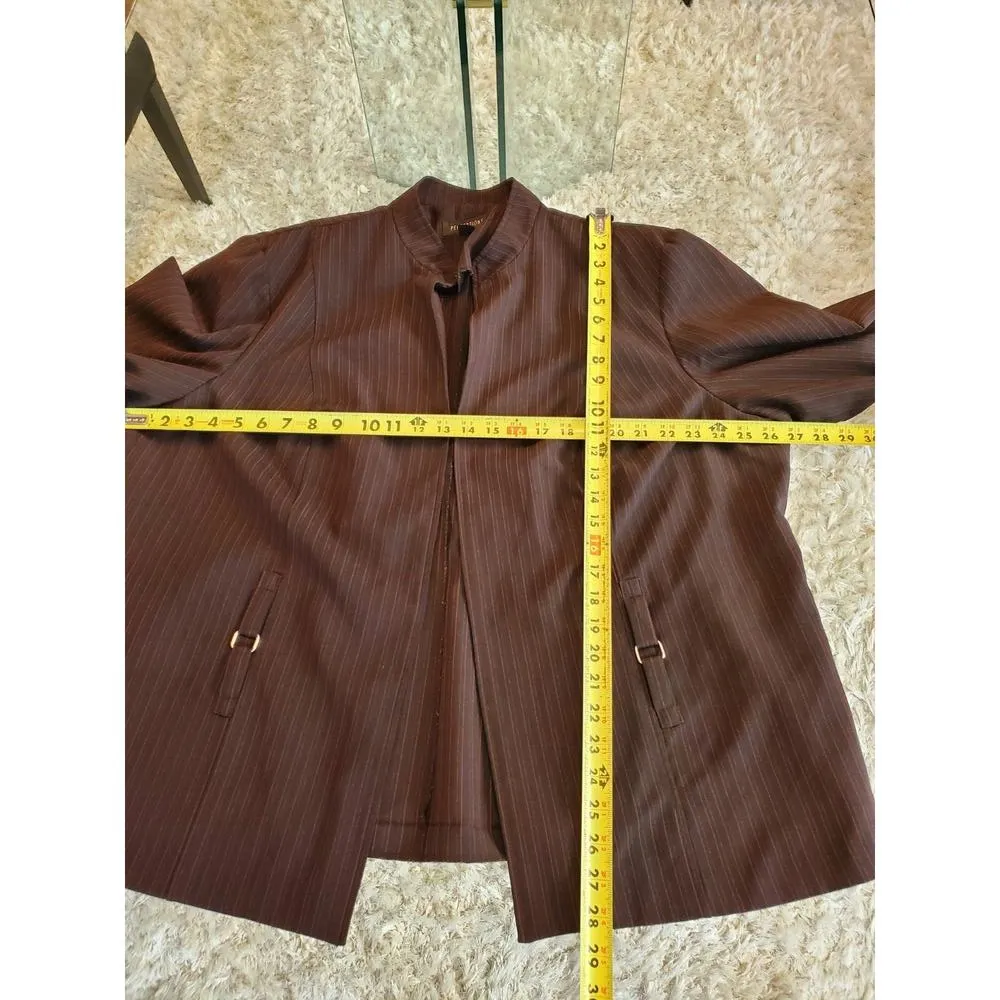 Perceptions Women Black Polyester Open Front Blazer & Pant 2 Pc's Suit Size 24W - Image 14