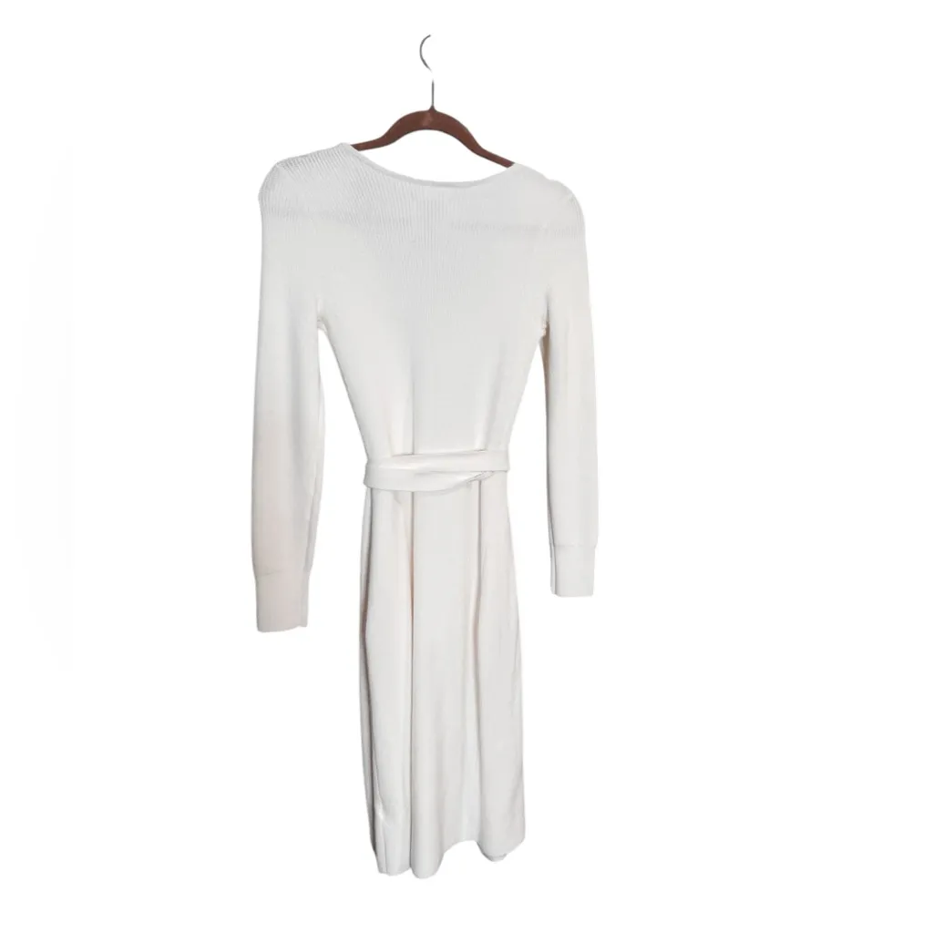 Abercrombie And Fitch White Wrap Ribbed Dress New a38 - Image 4