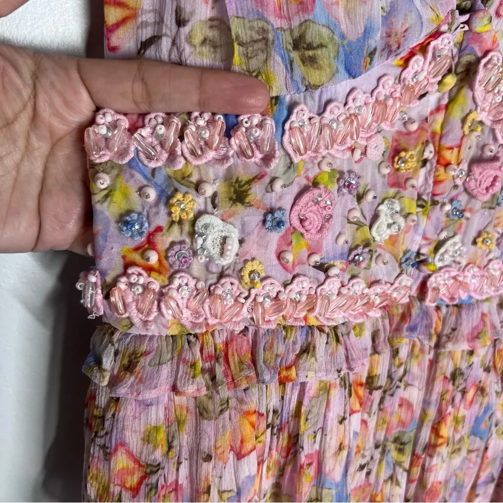 LoveShackFancy Marisela Mini Dress in Pastel Confetti sz 2 - Image 4