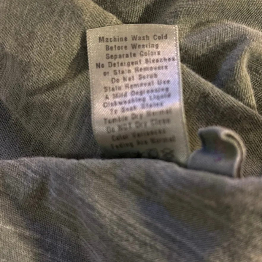 Fresh Produce Plus Size 1X Maxi Skirt Slub Cotton Pull On Green Made in USA - Image 4