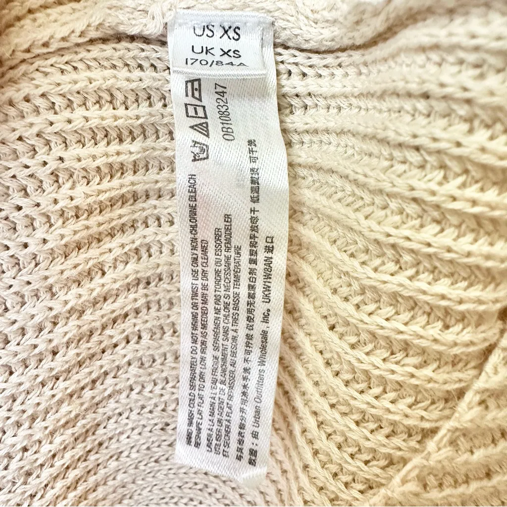 Free People Picnic Sweater Romper Cream Knit Linen Cotton Blend - Image 7