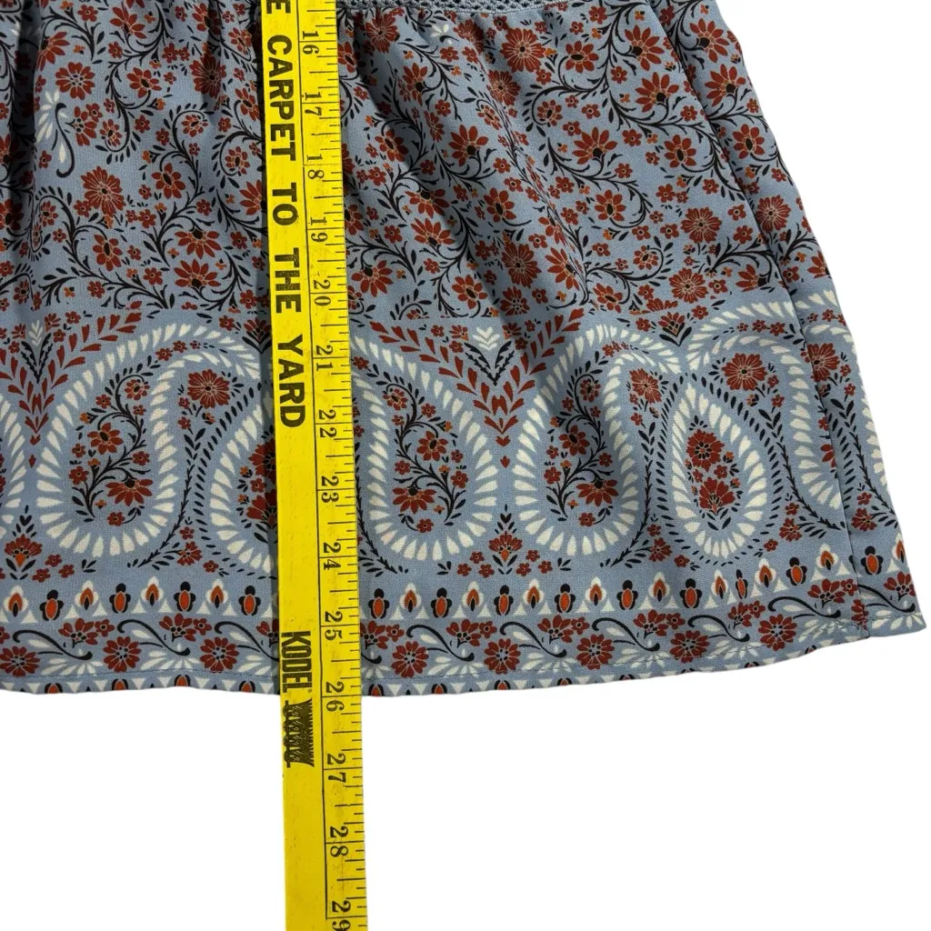 Fever Blue Orange Paisley V Neck Balloon‎ Sleeve Tunic Women’s Size XL - Image 11