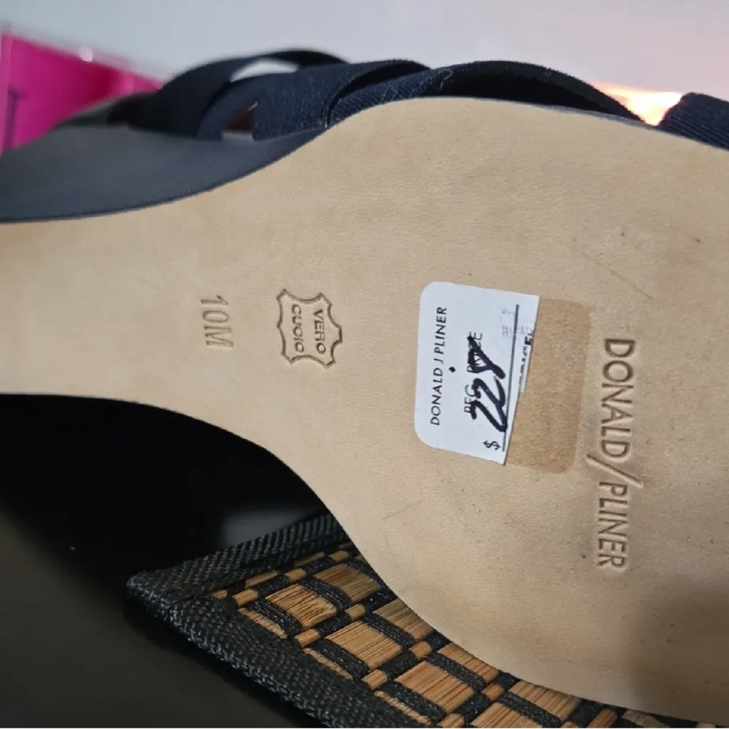 Donald J. Pliner Navy Strappy Wedges Blue Size 10 - Image 6