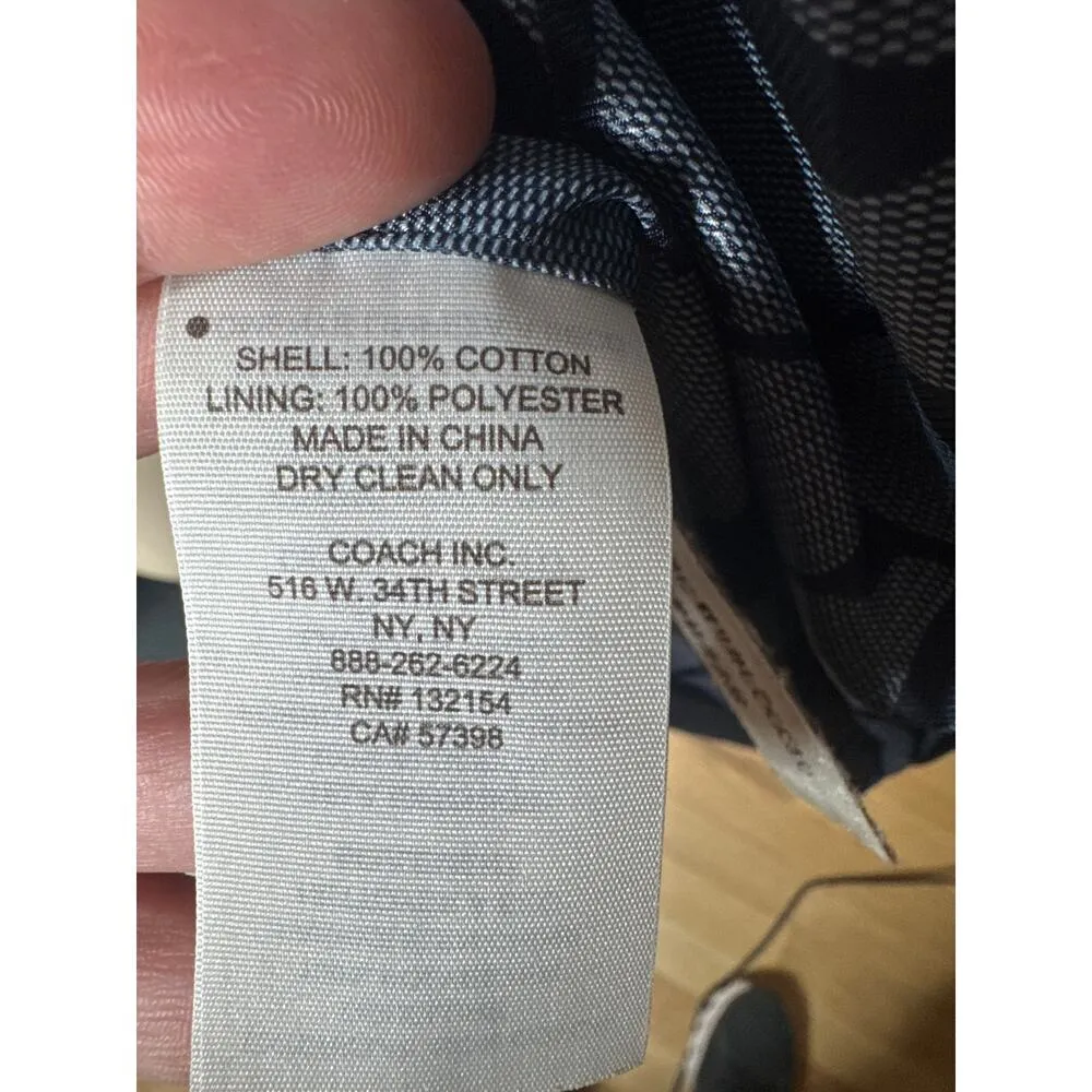 Coach Women’s Blue Pea Coat – Size XS – Classic Style with Signature Lining - Image 6