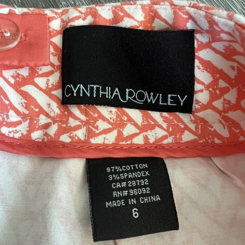 Cynthia Rowley Skirt Size 6 Print Back Slit - Image 2