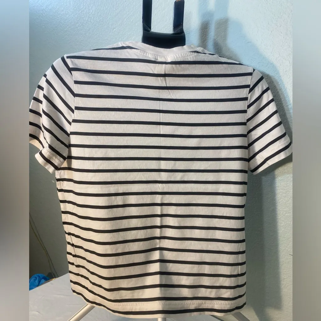 Bella Black and White Striped tee - Image 2