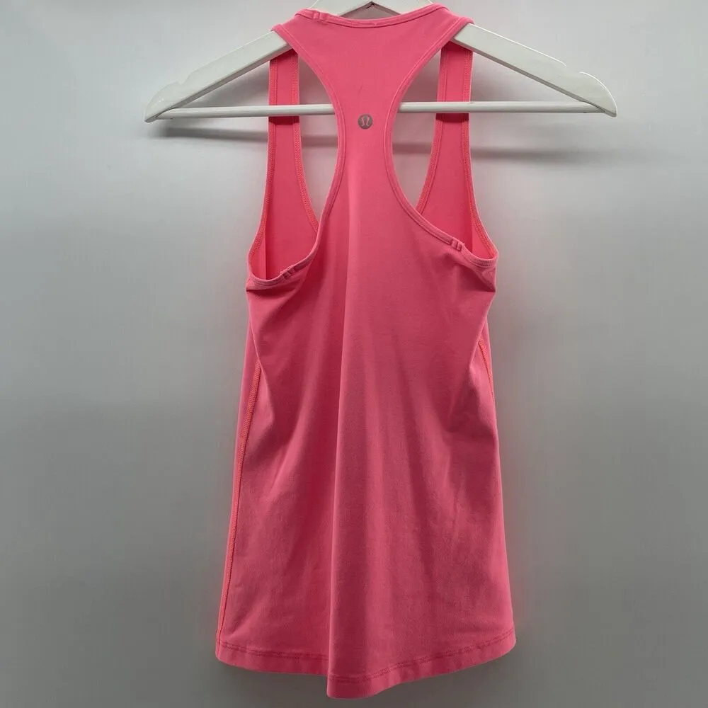 Lululemon Size 2 Cool Racerback Tank Top Pink Flash Light Tone Reversible Luon - Image 5