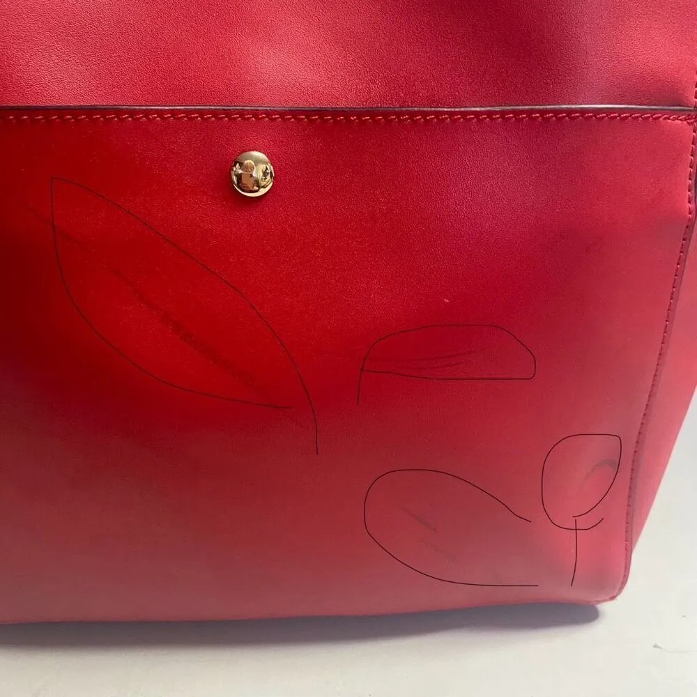 BOSTANTEN Women’s Leather Hobo Bucket Shoulder Bag Red 9X5X12 SEE DESCRIPTION - Image 7